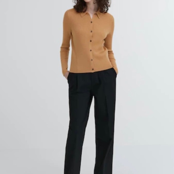 UNIQLO Extra Fine Merino Ribbed Polo Cardigan - Picture 5 of 7